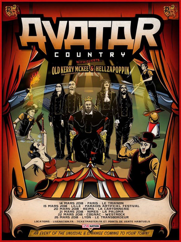 avatar, tournée, concert, france, 2018