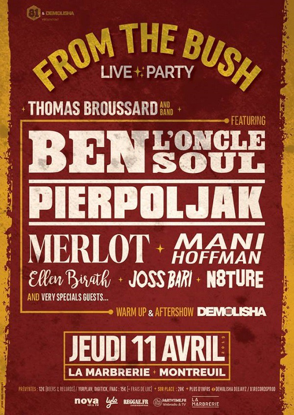 Affiche concert - Thomas broussard à  la Marbrerie, le 11 avril