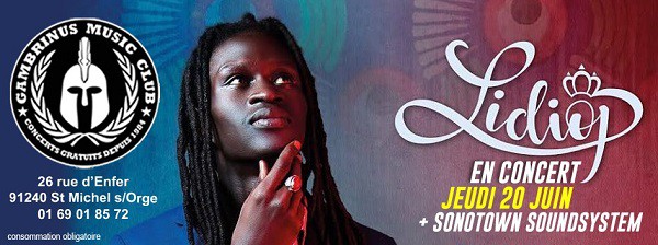 Affiche concert Lidiop _ Gambrinus Music club (91) jeudi 20 Juin 2019