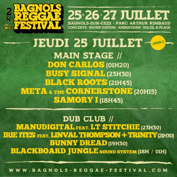 Bagnols Reggae Festival #2   J-1 25/07/2019