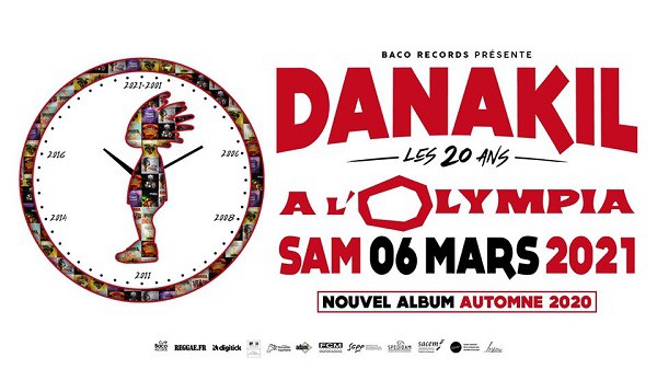 Flyer concert des 20 ans - Danakil, le 6 mars 2021 à  l'Olympia