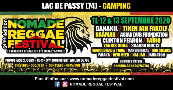 nomade reggae festival, 2020, programmation